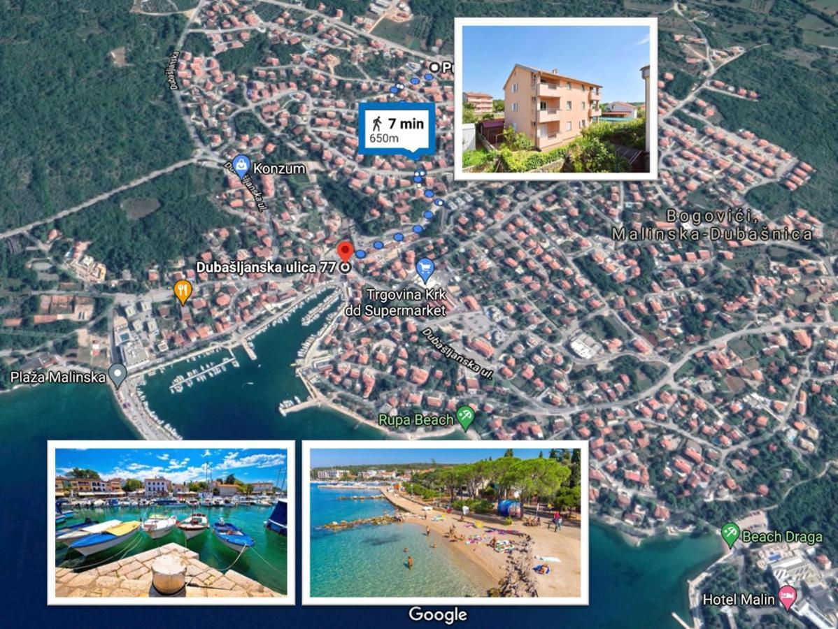 Apartments Dunja Малинска Экстерьер фото